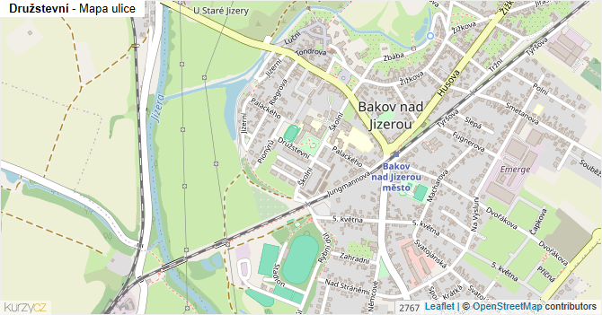 Družstevní - mapa ulice