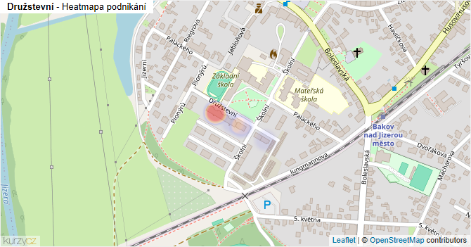 Družstevní - mapa podnikání