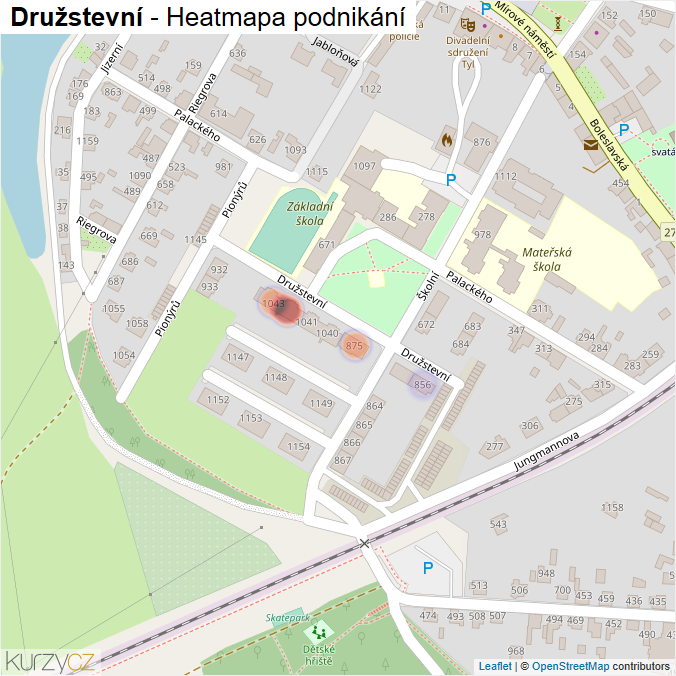 Mapa Družstevní - Firmy v ulici.