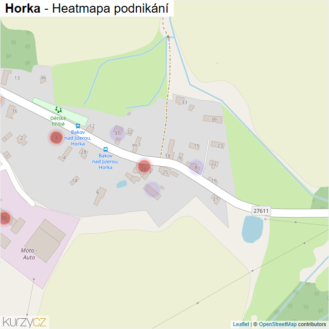 Mapa Horka - Firmy v části obce.
