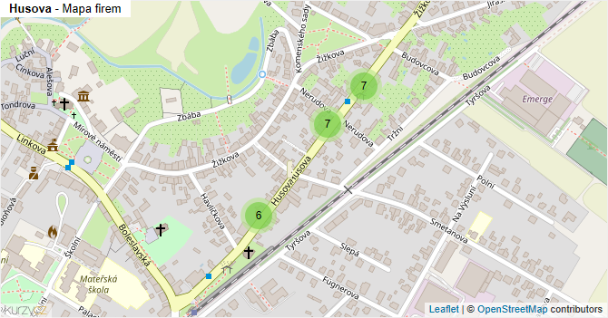 Husova - mapa firem