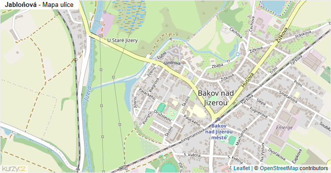 Jabloňová - mapa ulice