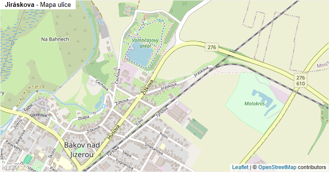 Jiráskova - mapa ulice