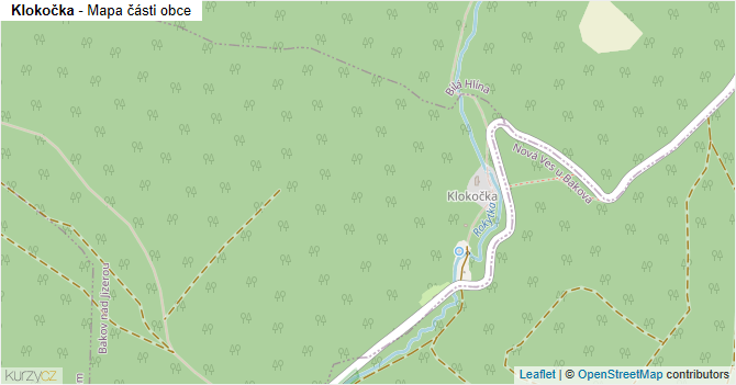 Klokočka - mapa části obce
