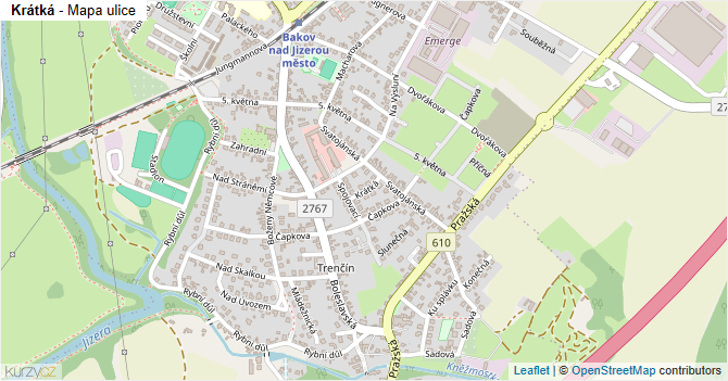 Krátká - mapa ulice