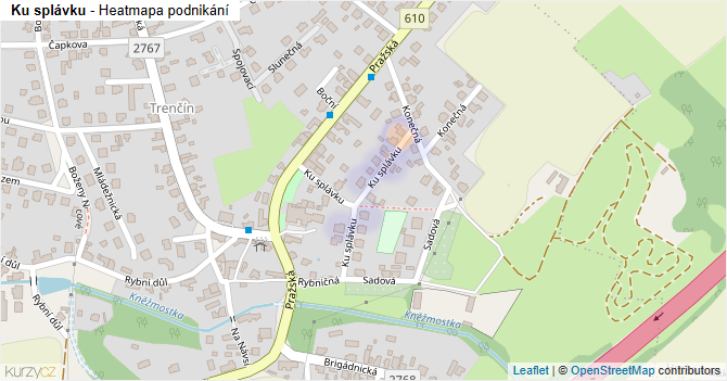 Ku splávku - mapa podnikání