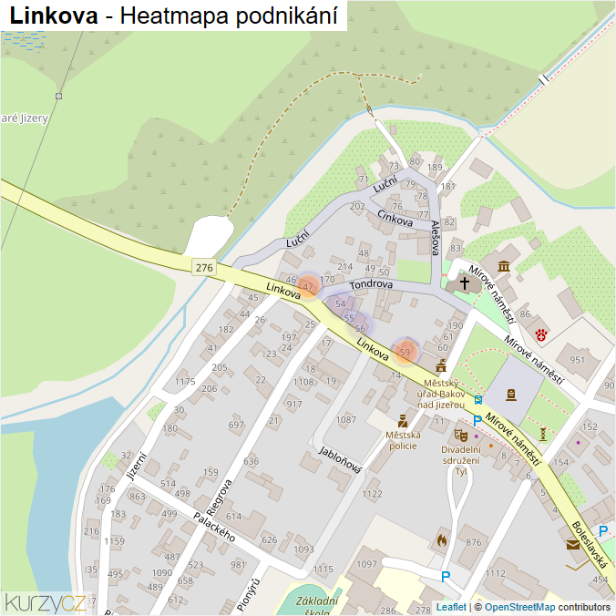 Mapa Linkova - Firmy v ulici.