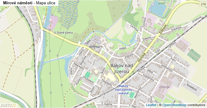 Mírové náměstí - mapa ulice