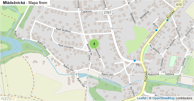 Mládežnická - mapa firem