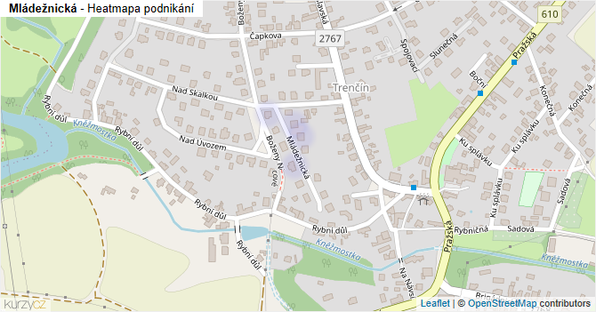 Mládežnická - mapa podnikání