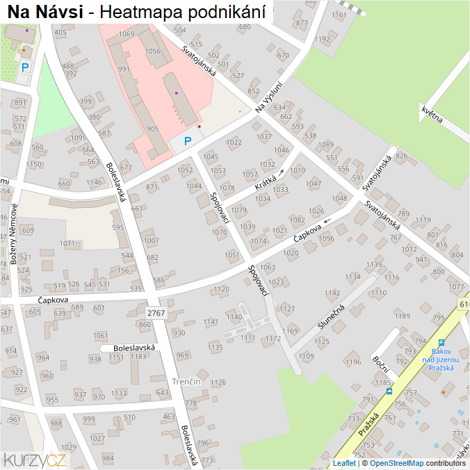 Mapa Na Návsi - Firmy v ulici.