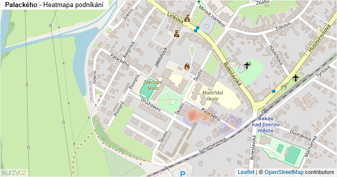 Palackého - mapa podnikání