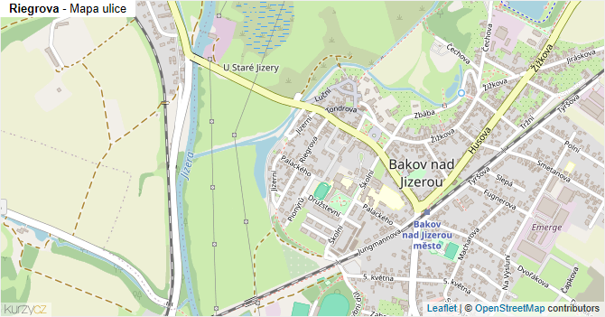 Riegrova - mapa ulice