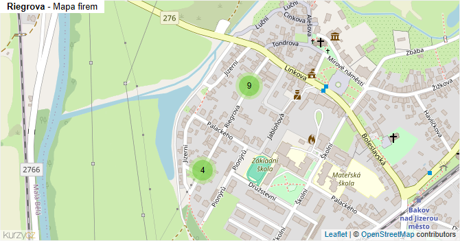 Riegrova - mapa firem