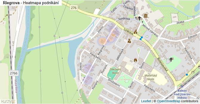 Riegrova - mapa podnikání