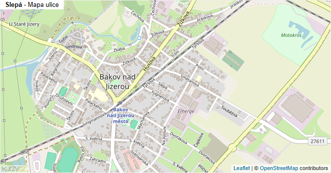 Slepá - mapa ulice