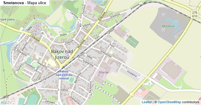 Smetanova - mapa ulice