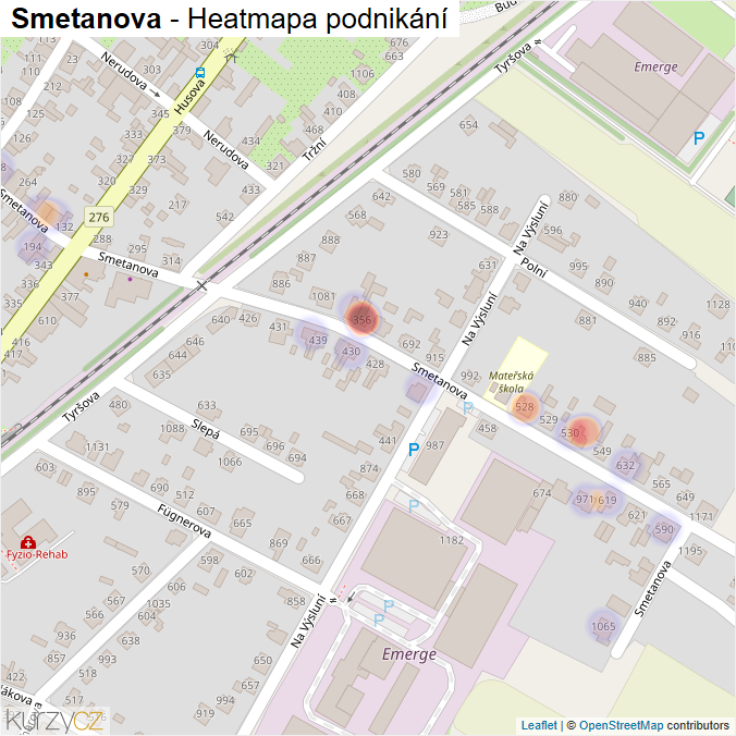 Mapa Smetanova - Firmy v ulici.
