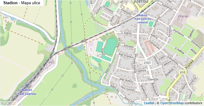 Stadion - mapa ulice