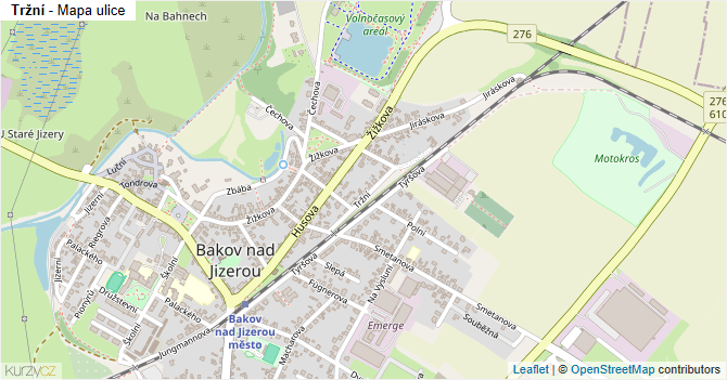 Tržní - mapa ulice