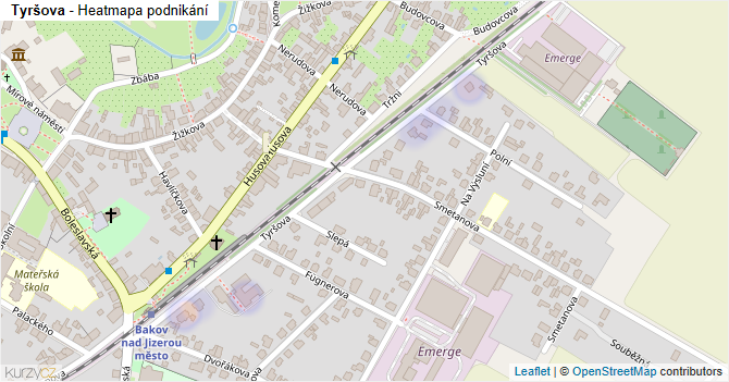 Tyršova - mapa podnikání