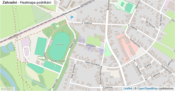 Zahradní - mapa podnikání