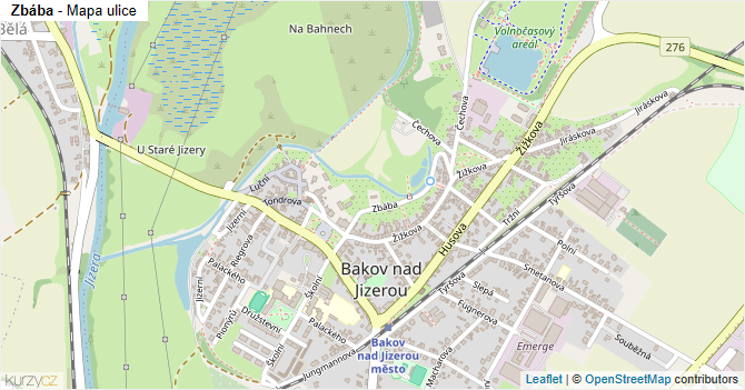 Zbába - mapa ulice