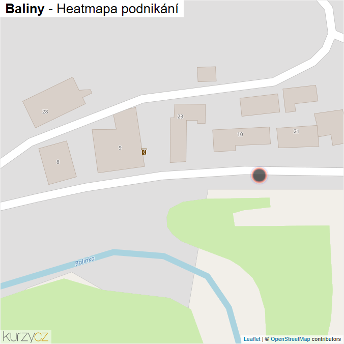 Mapa Baliny - Firmy v obci.