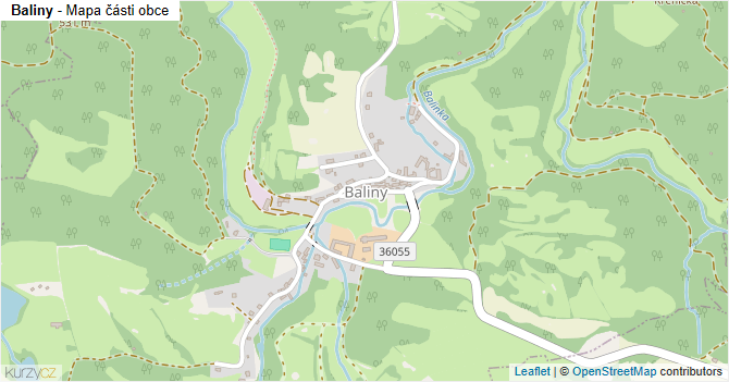 Baliny - mapa části obce