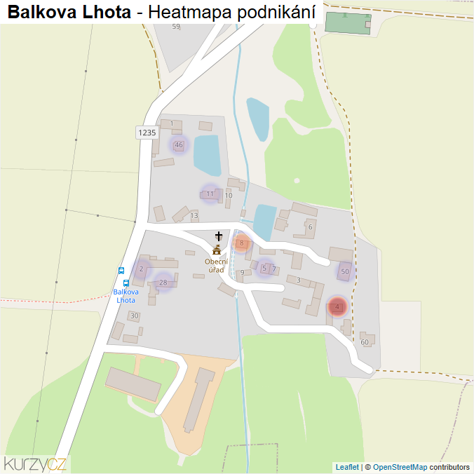Mapa Balkova Lhota - Firmy v části obce.