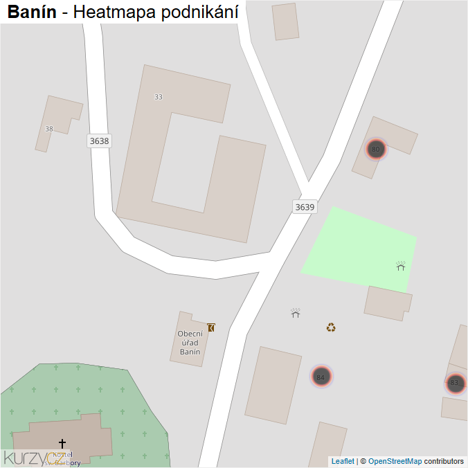 Mapa Banín - Firmy v obci.