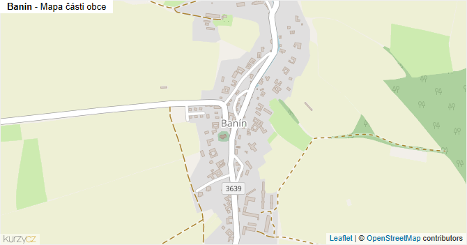 Banín - mapa části obce