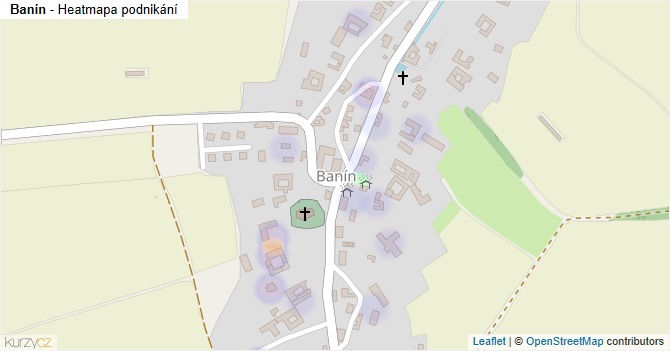 Banín - mapa podnikání