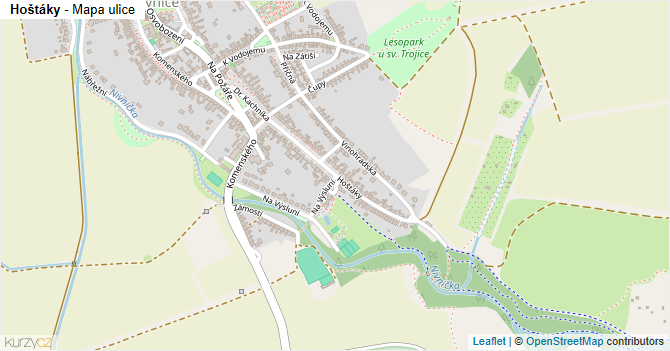 Hoštáky - mapa ulice