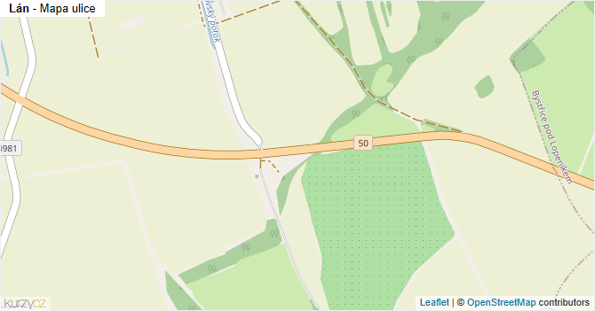 Lán - mapa ulice