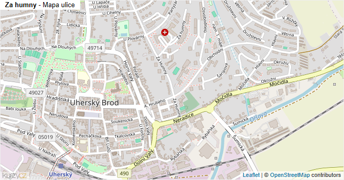 Za humny - mapa ulice