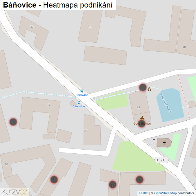 Mapa Báňovice - Firmy v obci.