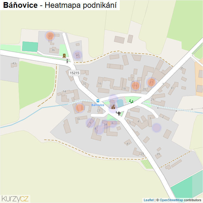 Mapa Báňovice - Firmy v části obce.