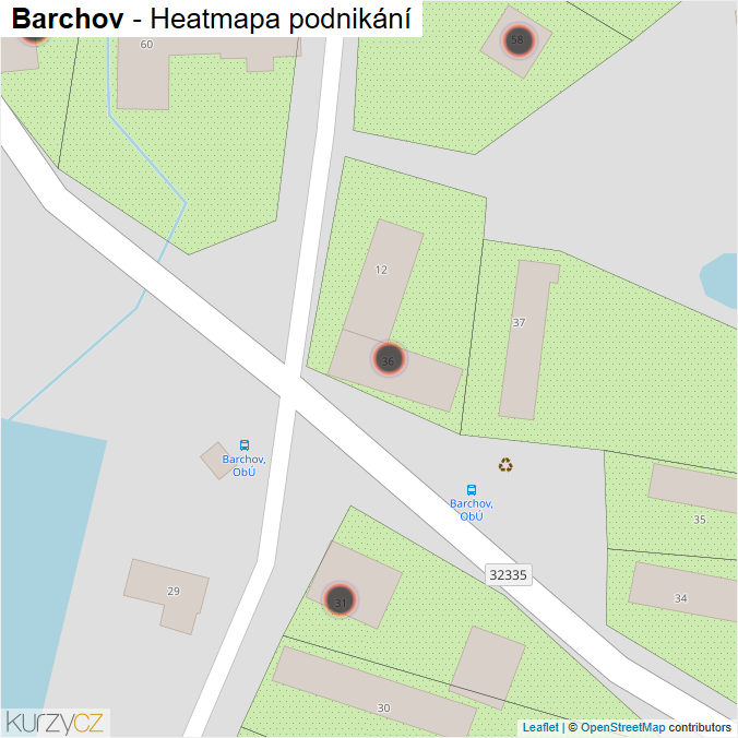 Mapa Barchov - Firmy v obci.