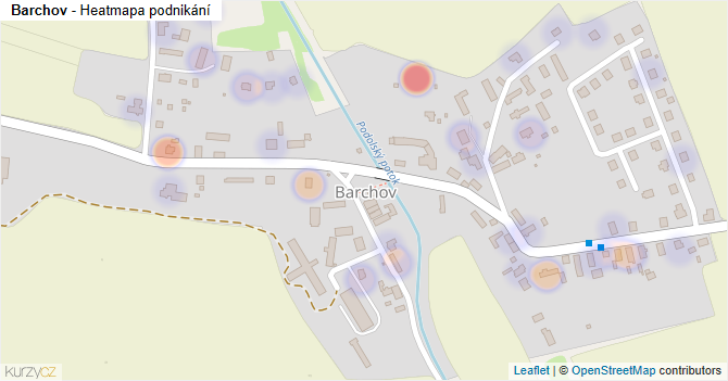 Barchov - mapa podnikání