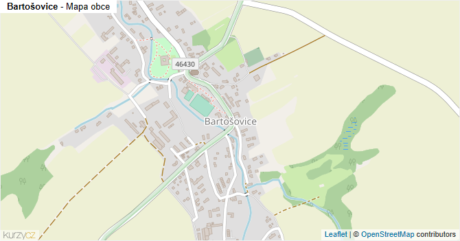 Bartošovice - mapa obce