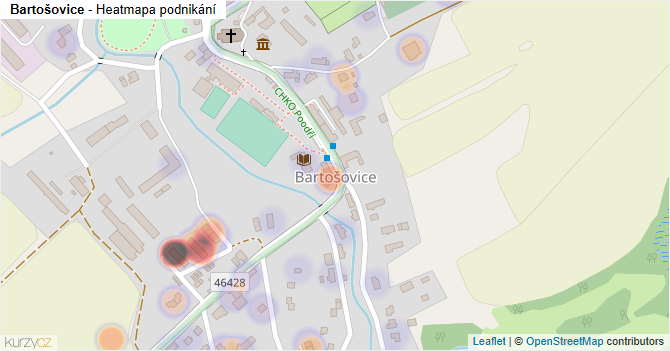 Bartošovice - mapa podnikání