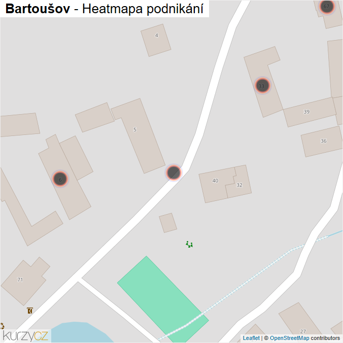 Mapa Bartoušov - Firmy v obci.