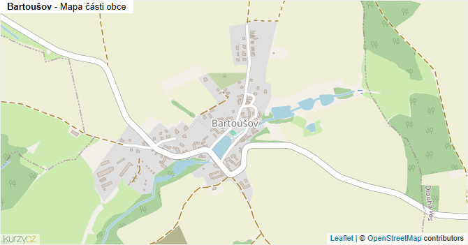 Bartoušov - mapa části obce