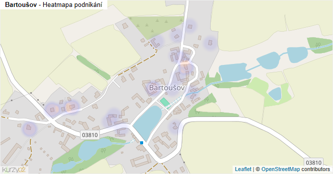 Bartoušov - mapa podnikání
