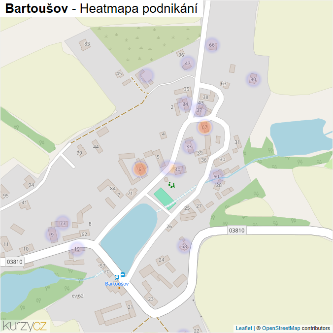Mapa Bartoušov - Firmy v části obce.
