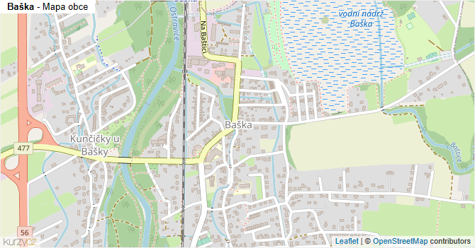 Baška - mapa obce