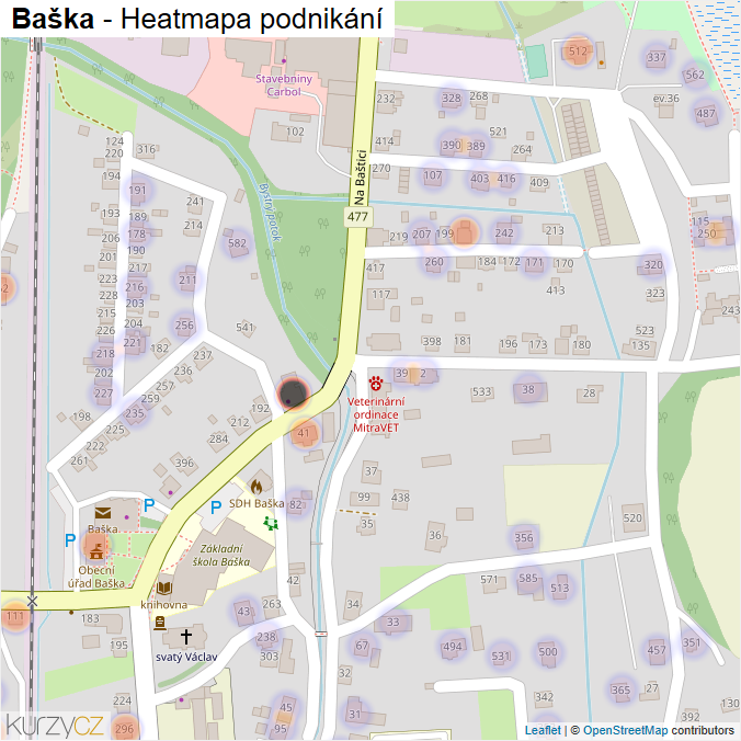 Mapa Baška - Firmy v části obce.