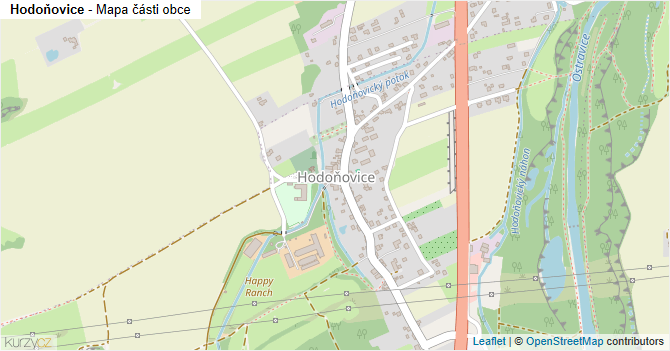 Hodoňovice - mapa části obce