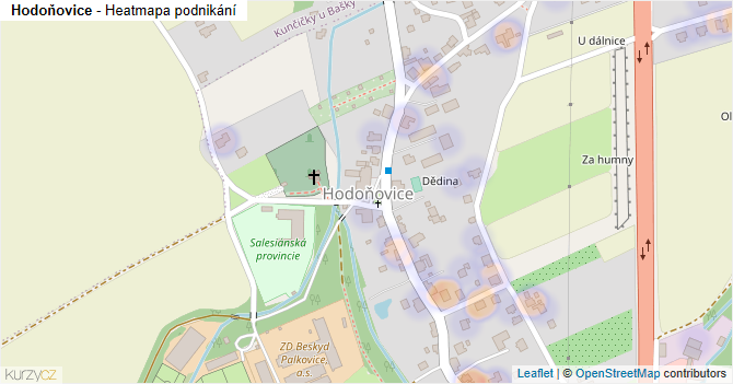 Hodoňovice - mapa podnikání